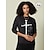 abordables Camisetas-Camiseta Casual de Algodón para Mujer con Estampado de Cruz