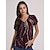 cheap T-Shirts-V Neck Abstract Graphic Tee for Women