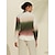 cheap Two Piece Sets-Linen Gradient Ombre Long Sleeve Shirt