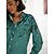 baratos Tops &amp; Blouses-Mulheres Camisa Social Blusa Folha Branco Azul Verde Manga Longa Botão Imprimir Roupa de rua Casual Feriado Final de semana Colarinho de Camisa Normal Primavera Outono