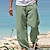 cheap Men&#039;s Bottoms-Men&#039;s Trousers Summer Pants Beach Pants Drawstring Elastic Waist Straight Leg Plain Comfort Yoga Daily 100% Cotton Fashion Streetwear Navy Black