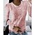 baratos Blusa-Mulheres Camisa Social Camisa de renda Blusa Renda Trabalho Elegante Vintage Moda Manga Longa Decote Redondo Preto Primavera Outono