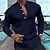 economico Long Sleeves-Per uomo Camicia camicia di lino Camicia popover Camicia estiva Abbigliamento mare Maglietta informale Nero Bianco Rosa Blu marino Manica lunga Liscio Henley Primavera estate Informale Giornaliero