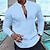 baratos Long Sleeves-Homens Camisa Social camisa de linho Camisa Popover camisa de verão Roupa de Praia Camisa casual Preto Branco Rosa Azul Marinha Manga Longa Tecido Henley Primavera Verão Casual Diário Roupa