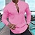 baratos Long Sleeves-Homens Camisa Social camisa de linho Camisa Popover camisa de verão Roupa de Praia Camisa casual Preto Branco Rosa Azul Marinha Manga Longa Tecido Henley Primavera Verão Casual Diário Roupa