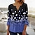 abordables Tops &amp; Blouses-Mujer Talla Grande Camisa Camiseta Henley Shirt Blusa Botón Estampado Casual Fin de semana Básico Manga Larga Escote Redondo Azul vaquero Primavera Otoño