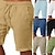 baratos Beach Shorts-Homens Shorts de verão Shorts de praia Bolsos Com Cordão Cintura elástica Tecido Conforto Ao ar livre Diário Para Noite 100% Algodão Moda Roupa de rua Preto Branco