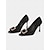 abordables Pumps &amp; Heels-Crystal Buckle Velvet Stiletto Shoes