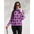 baratos Sweatshirt &amp; Outerwear-Plaid Golf Pullover Long Sleeve Top