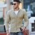 abordables Cardigan Sweaters-Hombre Pulóveres Chaqueta de Punto suéter de otoño Tejer Recortado De Punto Plano Redonda Moda Contemporáneo moderno Navidad Casual Ropa Otoño invierno Rojo tinto Negro S M L