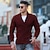 abordables Cardigan Sweaters-Hombre Pulóveres Chaqueta de Punto suéter de otoño Tejer Recortado De Punto Plano Redonda Moda Contemporáneo moderno Navidad Casual Ropa Otoño invierno Rojo tinto Negro S M L
