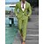 abordables Tuxedos &amp; Suits-De los hombres Trajes de Lino boda en la playa Playa Bleu Ciel verde claro Primavera, Otoño, Invierno, Verano Traje Cuello de cierre Color sólido A Medida Juego de 2 piezas Recto 1 botón