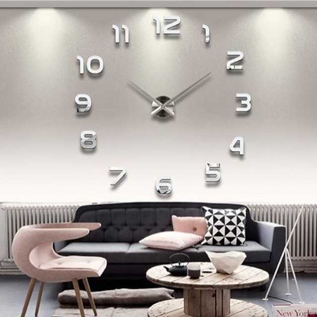  Horloge murale autocollant acrylique avec chiffres de bricolage 39 