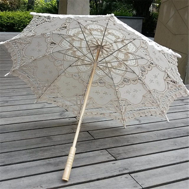  Innleggshåndtak Blonde Bryllup / Daglig / Maskerade Paraply Paraplyer 30.7 tommer (ca. 78cm)
