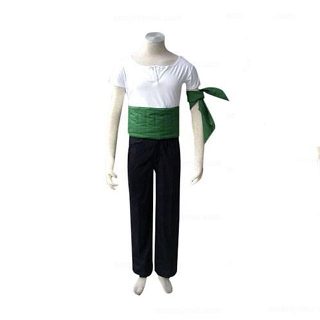  Inspired by One Piece Roronoa Zoro Anime Cosplay Costumes Japanese Patchwork Cosplay Suits Pants Armlet Corset Short Sleeve For Men's / T-shirt / T-shirt