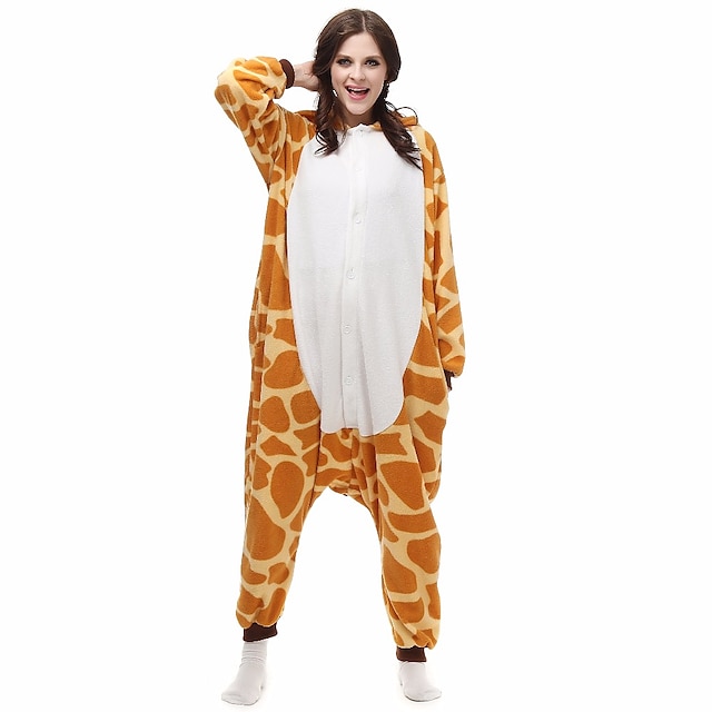  Adulte Pyjama Kigurumi Tenues de nuit Camouflage Girafe Animal Mosaïque Combinaison de Pyjamas Pyjamas Polaire Cosplay Pour Homme et Femme Noël Pyjamas Animale Dessin animé