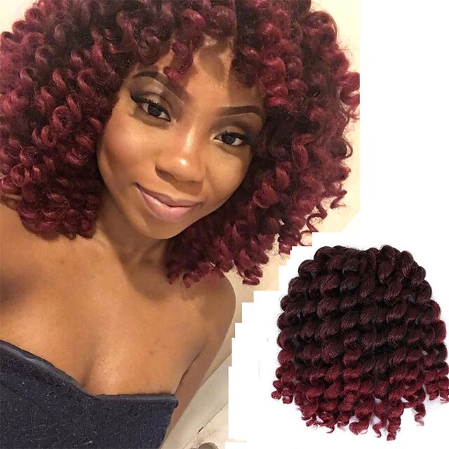  Curly Bouncy Curl Classic Pre-loop Crochet Braids Ombre Synthetic Hair Braids Braiding Hair 20 Roots / Pack