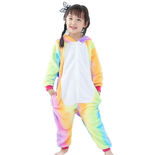  Kinder Kigurumi-Pyjamas Einhorn Fliegendes Pferd Pony Einhorn Pyjamas-Einteiler Lustiges Kostüm Flanell Cosplay Für Jungen und Mädchen Weihnachten Tiernachtwäsche Karikatur