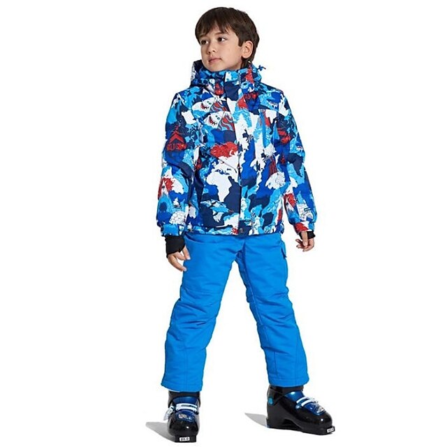  Wild Snow Boys' Waterproof Windproof Warm Ventilation Ski Jacket with Bib Pants Winter Clothing Suit for Ski / Snowboard Multisport Snowsports Winter Sports / Mesh / Girls'