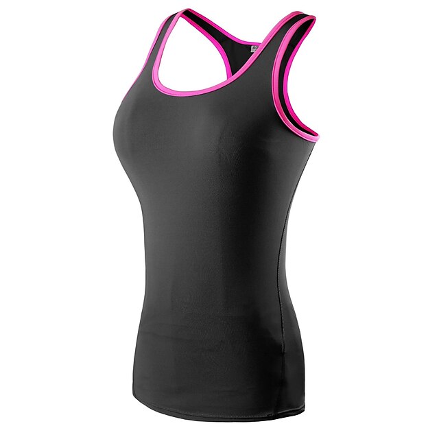  Women's Sleeveless Compression Tank Top Tank Top Base Layer Top Athletic Summer Spandex Fast Dry Breathability Lightweight Yoga Fitness Gym Workout Workout Exercise Sportswear Black / Red Black