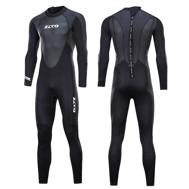  ZCCO Men's 3mm Full Wetsuit Diving Suit SCR Neoprene High Elasticity Thermal Warm UPF50+ Breathable Back Zip Long Sleeve Full Body - Patchwork Swimming Diving Surfing Scuba Spring Summer Winter