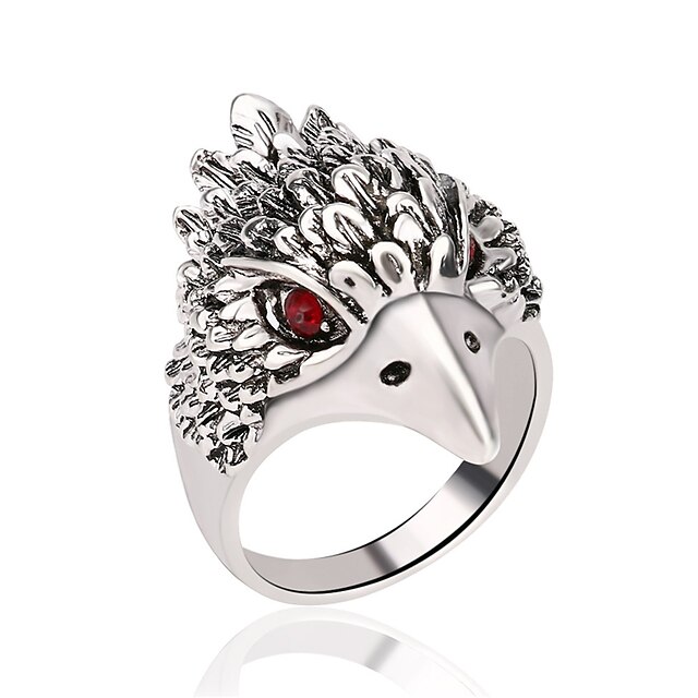  Men Ring Hollow Silver Silver Plated Steel Stainless Alloy Owl Vintage Trendy Rock 1pc 7 8 9 10 / Men's