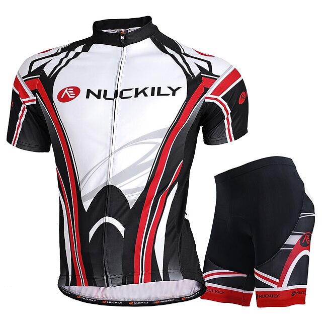  Men's Cycling Jersey with Shorts Short Sleeve - Summer Mesh Black with White Funny Bike Breathable Back Pocket Sweat wicking Shorts Jersey Clothing Suit Sports Mountain Bike MTB Road Bike Cycling
