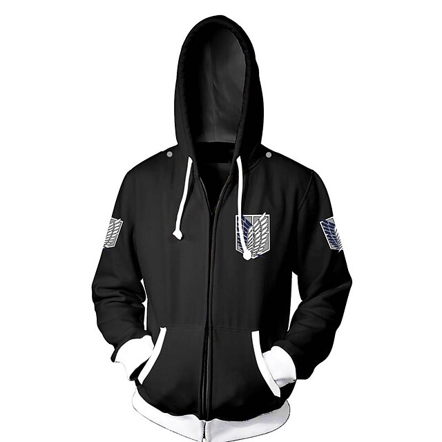  Attack on Titan Wings of Freedom Cosplay Costume Hoodie Back To School Hoodie For Unisex Adults' Hot Stamping