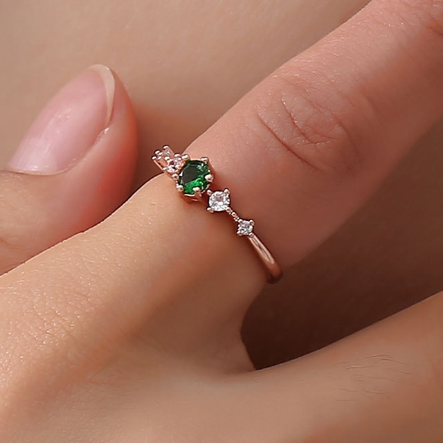 1 stk Bandring Ring For Krystal Dame Daglig I-byen-tøj Natklub Klassisk Stilfuldt Messing Simuleret diamant Blomst / Hale Ring