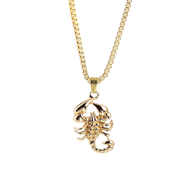  Men's Pendant Necklace Statement Necklace Classic Stylish Zodiac Scorpion Rock Hyperbole Hip-Hop Satanic Alloy Gold 66 cm Necklace Jewelry 1pc For Street Carnival