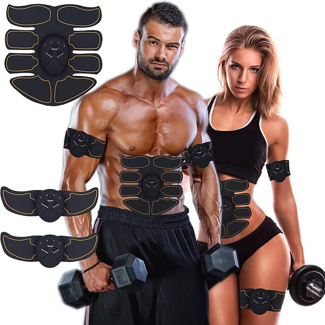  Abs Stimulator Abdominal Toning Belt EMS Abs Trainer 6 pcs Sports Gym Workout Exercise & Fitness Bodybuilding Muscle Toning Tummy Fat Burner Smart Electronic Muscle Toner For Women Men / Adults'