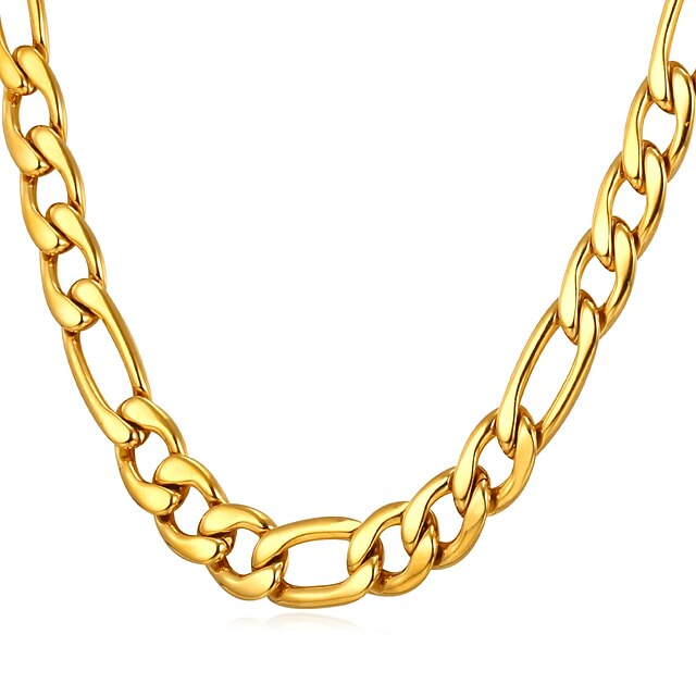  Herren Ketten Figaro Kette Box-Kette Mariner-Kette Modisch Dubai HipHop Edelstahl Schwarz Gold Silber 55 cm Modische Halsketten Schmuck 1pc Für Geschenk Alltag