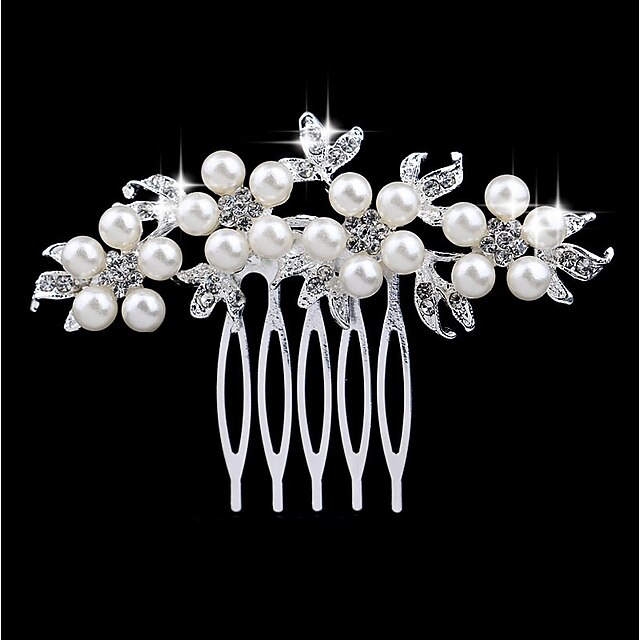  Damen Für Hochzeit Party Alltag Blattform Blumig Künstliche Perle Strass Aleación Silber