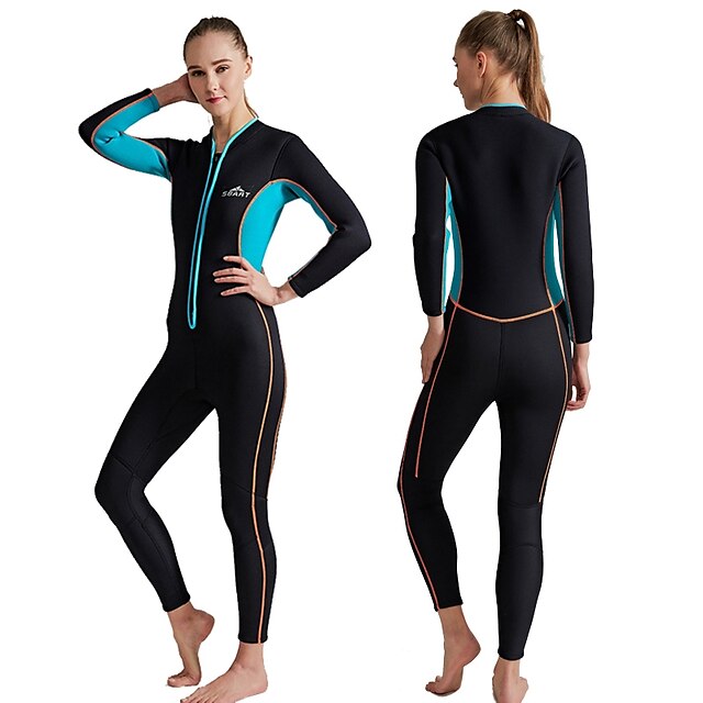  Women's 3mm Full Wetsuit Diving Suit SCR Neoprene Micro-elastic Thermal Warm Quick Dry Front Zip Long Sleeve - Patchwork Swimming Diving Surfing Scuba Autumn / Fall Spring Summer