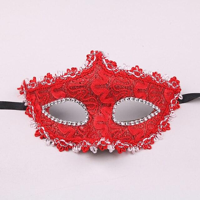  Venetianske maske Maskerade maske Halvmaske Inspireret af Cosplay Venetiansk Lilla Sort Halloween Voksne Halloween Karneval Maskerade Dame