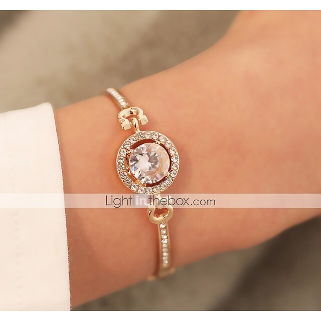  Mulheres Bracelete Clássico Círculo Estiloso Elegante Liga Pulseira de jóias Rosa ouro / Prata / Dourado Para Diário Encontro namorados