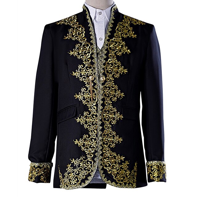  Prince Baroque Victorian Medieval 18th Century Napoleon Jacket Coat Pants Cosplay Costume Blazer Jacket & Pants Men's Lace Costume White / Black Vintage Cosplay Party Evening Party / Evening / Vest