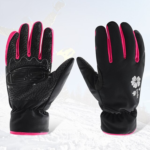  Ski Gloves Women's Snowsports Full Finger Gloves Winter Waterproof Breathable Warm Silicon Snowsports Winter Sports