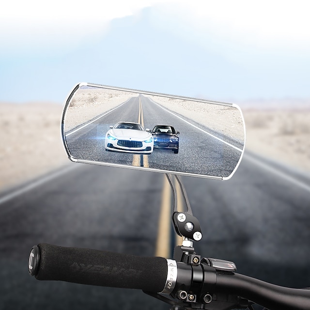  Rear View Mirror Handlebar Bike Rear View Mirror Convex Mirror Adjustable Durable Easy to Install Cycling Bicycle motorcycle Bike Aluminum Alloy Silver Black Red 2 pcs Mountain Bike MTB Road Cycling