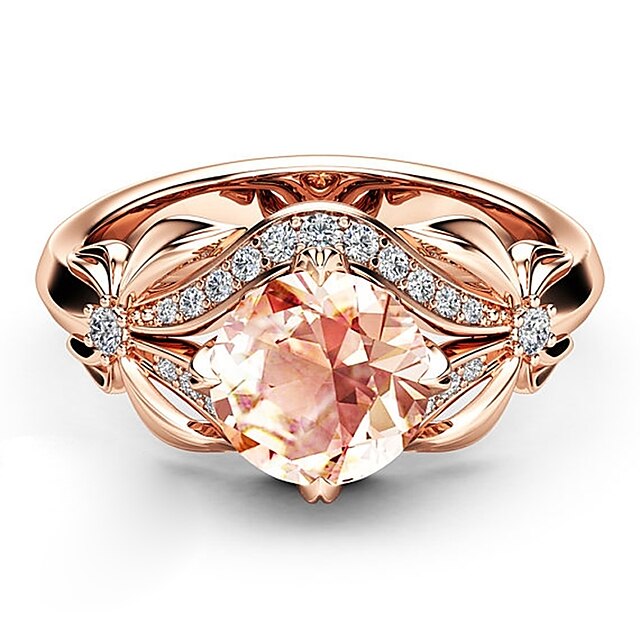  Band Ring Crystal Vintage Style Rose Gold Copper Rose Gold Plated Imitation Diamond Flower Elegant Fashion Korean 1pc 6 7 8 9 10 / Women's / Knuckle Ring