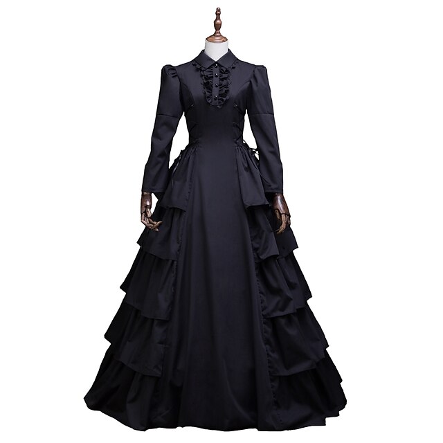  Floral Style Rococo Victorian Renaissance Cocktail Dress Dress Party Costume Masquerade Prom Dress Floor Length Princess Plus Size Women's Ball Gown Square Neck Christmas Halloween Party / Evening