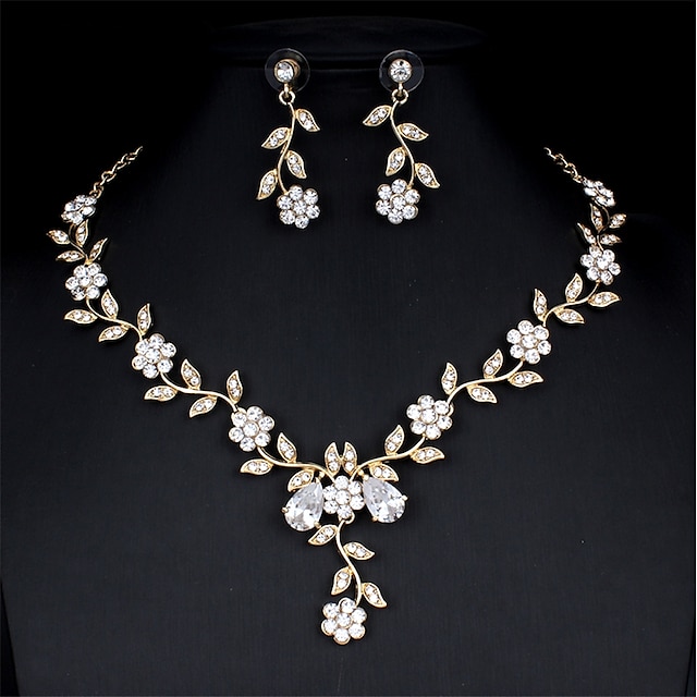  Rhinestone Alloy Bridal Jewelry Set