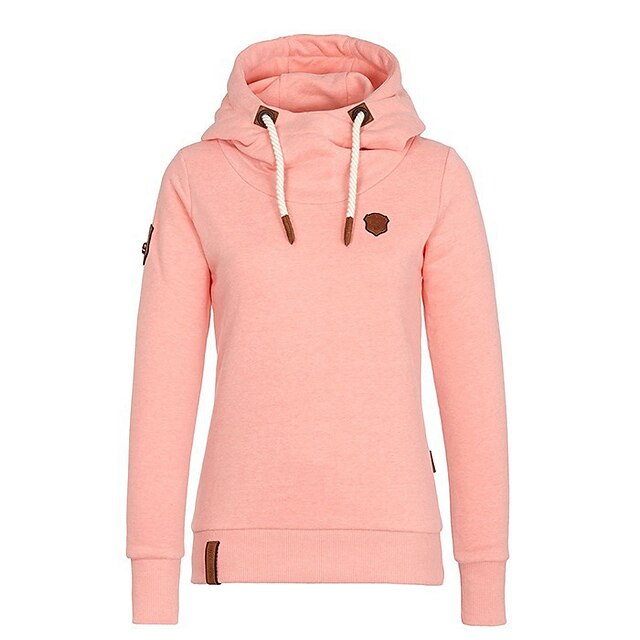  Women's Hoodie Pullover Pure Color Hoodie Cotton Solid Color Sport Athleisure Hoodie Top Long Sleeve Warm Soft Comfortable Everyday Use Daily Exercising / Winter