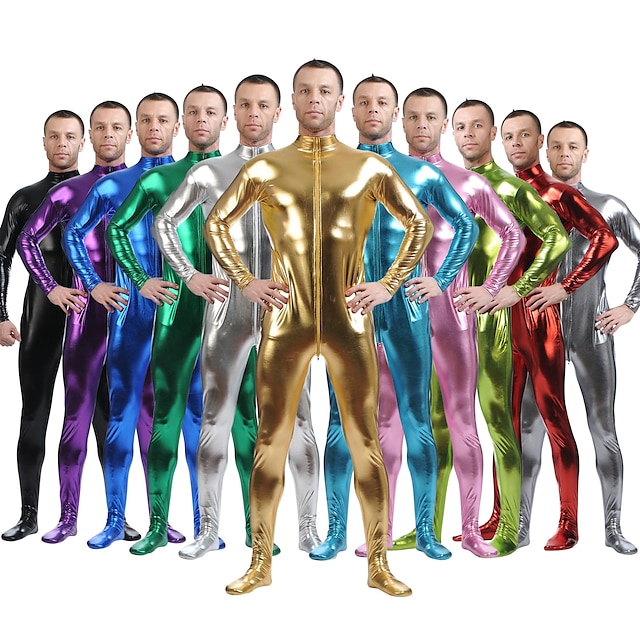  Shiny Zentai Suits Skin Suit Adults' Spandex Latex Cosplay Costumes Men's Women's Sex Halloween Solid Colored / Leotard / Onesie / Leotard / Onesie / High Elasticity