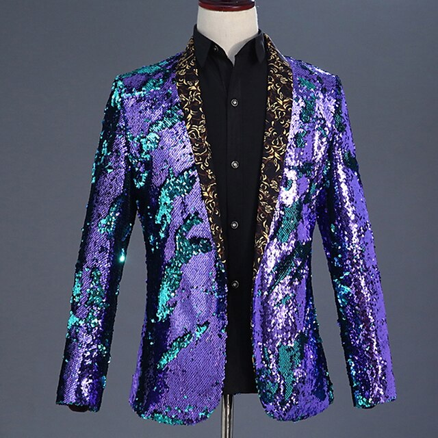 Disco 1980s Tuxedo Suits & Blazers Prince Men's Sequins Geometric Halloween Carnival Party Evening Prom Adults' Tuxedo