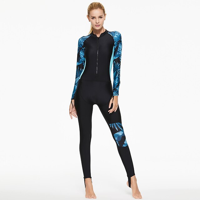  SBART Per donna UPF50+ Asciugatura rapida Muta da sub Integrale Zip frontale Costume da bagno Tropicale Con stampe Nuoto Immersioni Surf Snorkeling Primavera Estate Autunno