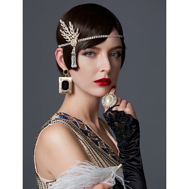 Retro Vintage Roaring 20s 1920s Flapper Headband Head Jewelry The Great Gatsby Women's Performance Party / Evening Business / Ceremony / Wedding