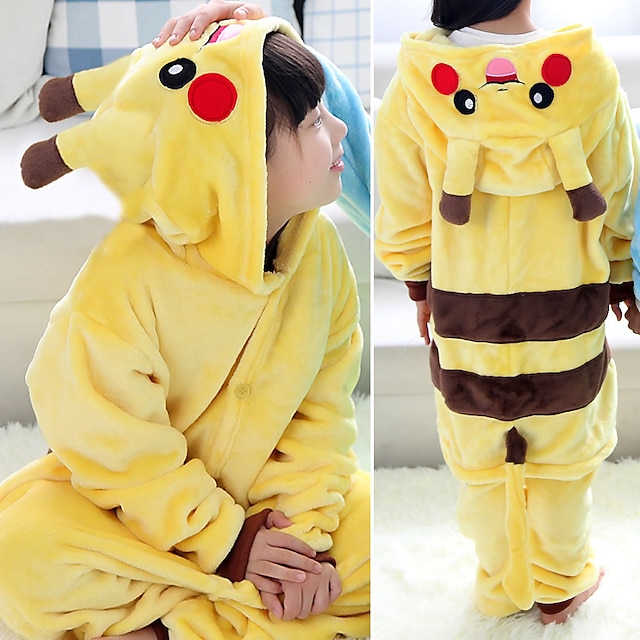  Kinder Kigurumi-Pyjamas Giraffe Pika Pika Totoro Tier Pyjamas-Einteiler Lustiges Kostüm Polyester-Mikrofaser Cosplay Für Jungen und Mädchen Halloween Tiernachtwäsche Karikatur
