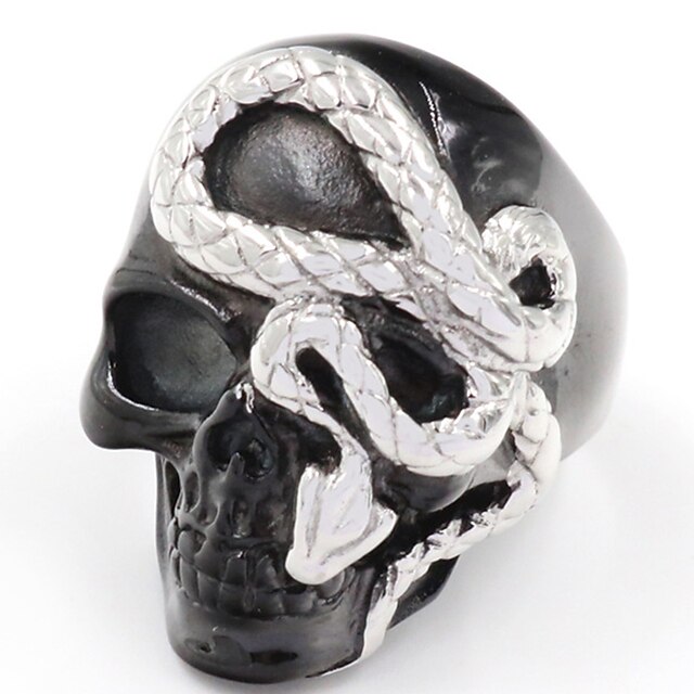  Ring Vintage Style Black Alloy Snake Skull Fashion Vintage Punk 1pc 8 9 10 11 / Men's