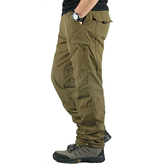  Men's Hiking Pants Trousers Hiking Cargo Pants Solid Color Winter Outdoor Warm Soft Comfortable Wear Resistance Cotton Pants / Trousers Bottoms Black Yellow Grey Green Camping / Hiking / Caving